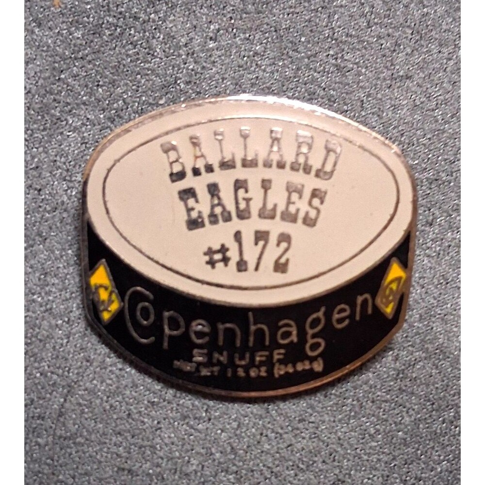 Vintage Copenhagen Ballard Eagles #172 Snuff Advertising Metal Lapel Pin Badge